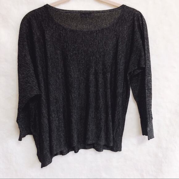 Club Monaco Dark Gray Shimmer Long Sleeve Top - Picture 3 of 7